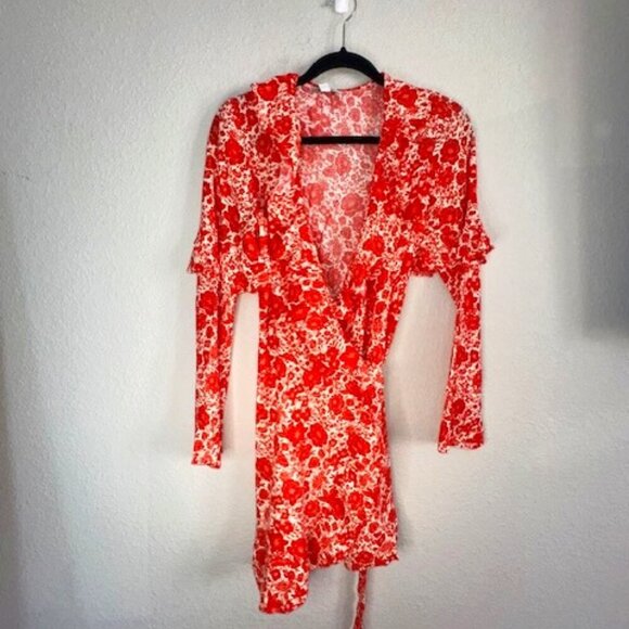 Topshop Ruffle‎ Wrap Mini Dress - Picture 1 of 7